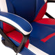 Faux Leather Upholstered Gaming Chair with Padded Flip-Up Arms in Red and Blue