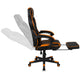 Black with Orange Trim |#| Black/Orange Ergonomic Gaming Chair-Recline Back/Arms-Footrest-Massaging Lumbar