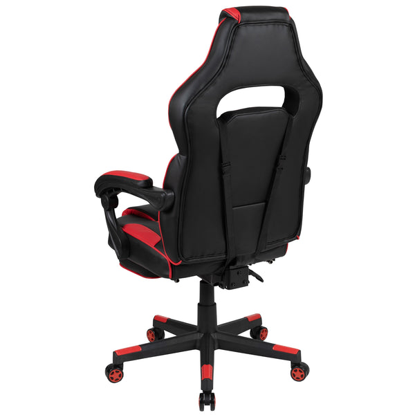 Black with Red Trim |#| Red Ergonomic Gaming Chair - Reclining Back/Arms, Footrest, Massaging Lumbar