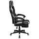 Black with White Trim |#| White Ergonomic Gaming Chair - Reclining Back/Arms, Footrest, Massaging Lumbar